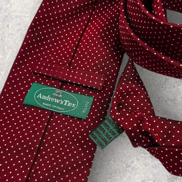 ZADI ANDREWS XL Burgundy/White Polka Dot Silk LUXURY Tie ITALY - Picture 4 of 6
